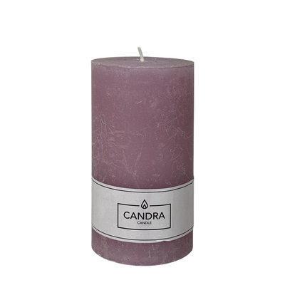 Candra rustikale Stumpenkerze Flieder 130 68mm
