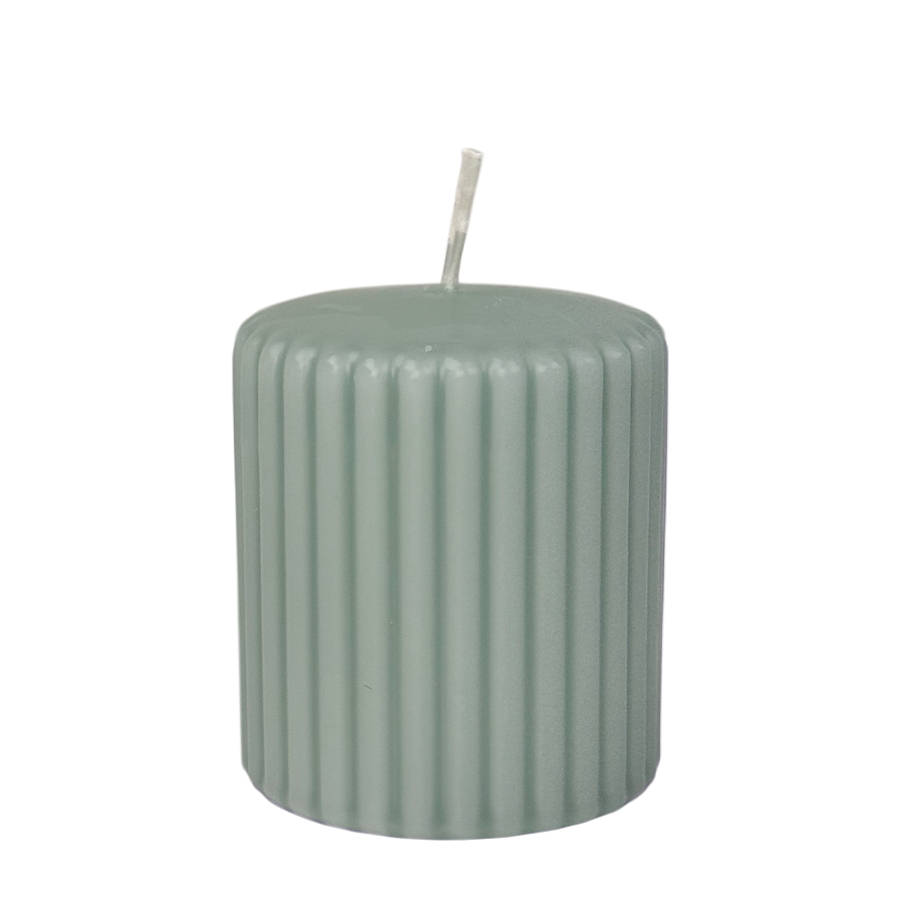 Candra Stumpenkerze gerippt mintgrün 80 68mm