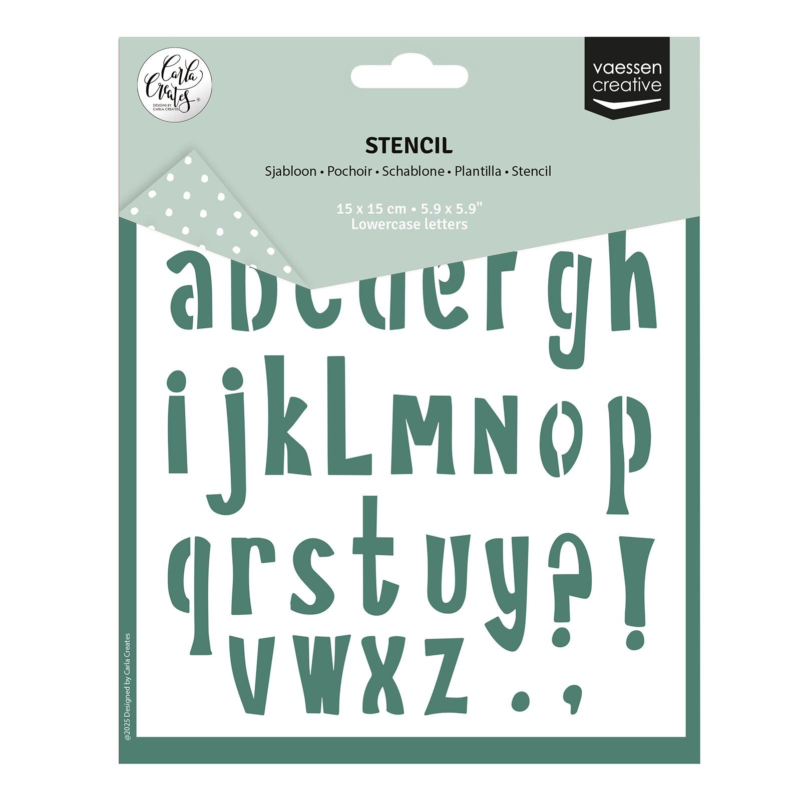 Vaessen creative • Schablone Alphabet Kleinbuchstaben 15x15cm