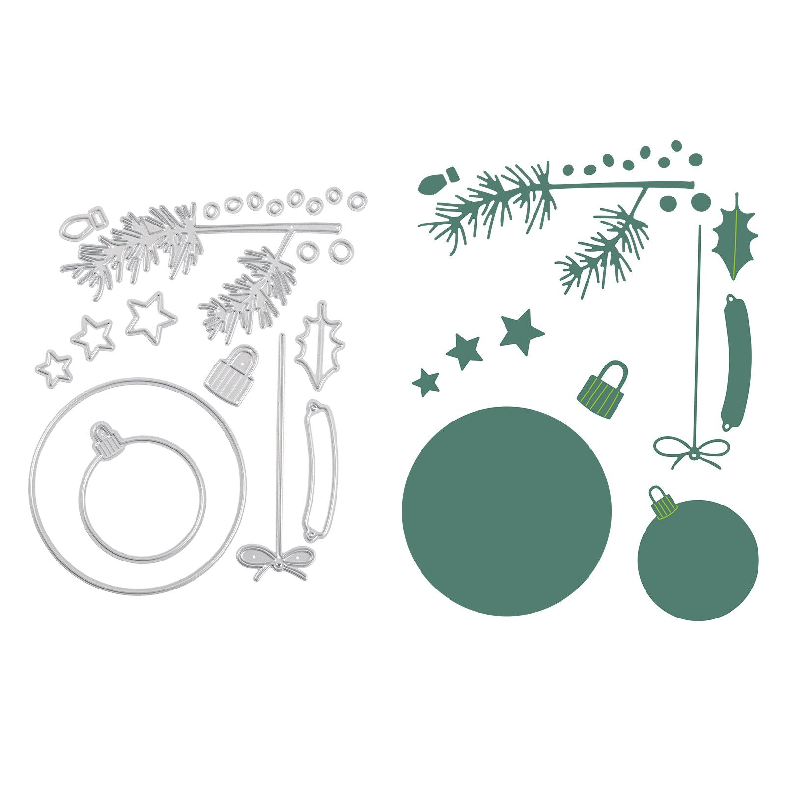 Vaessen creative • Stanz- und Prägeschablonen Weihnachtsdekorationen 15-tlg.