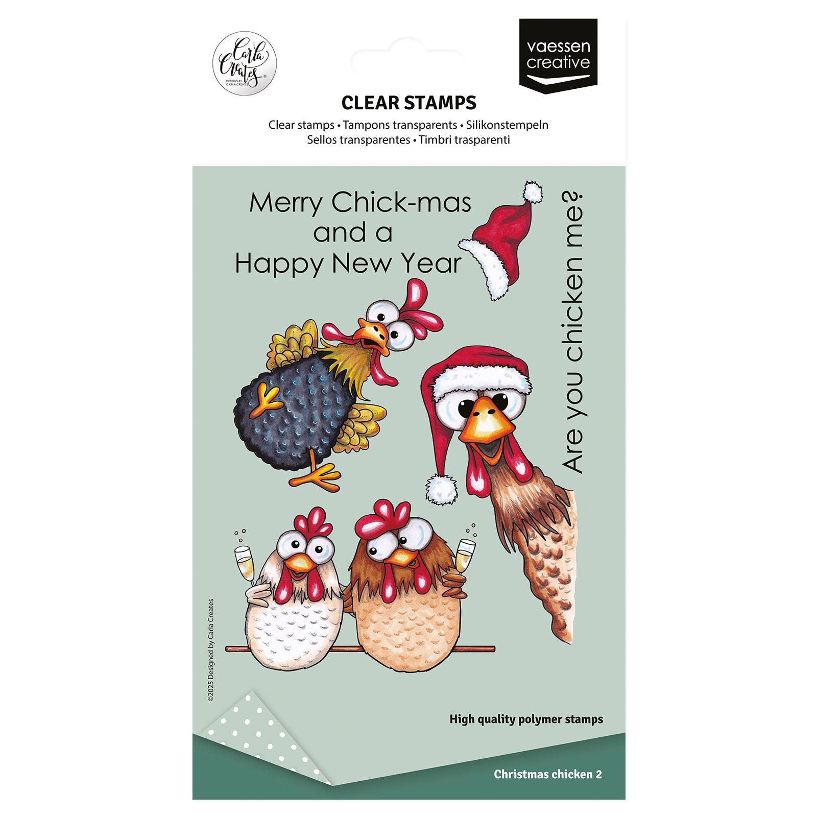 Vaessen creative • Klarsichtstempel Weihnachtshühner 2 10 Stk.