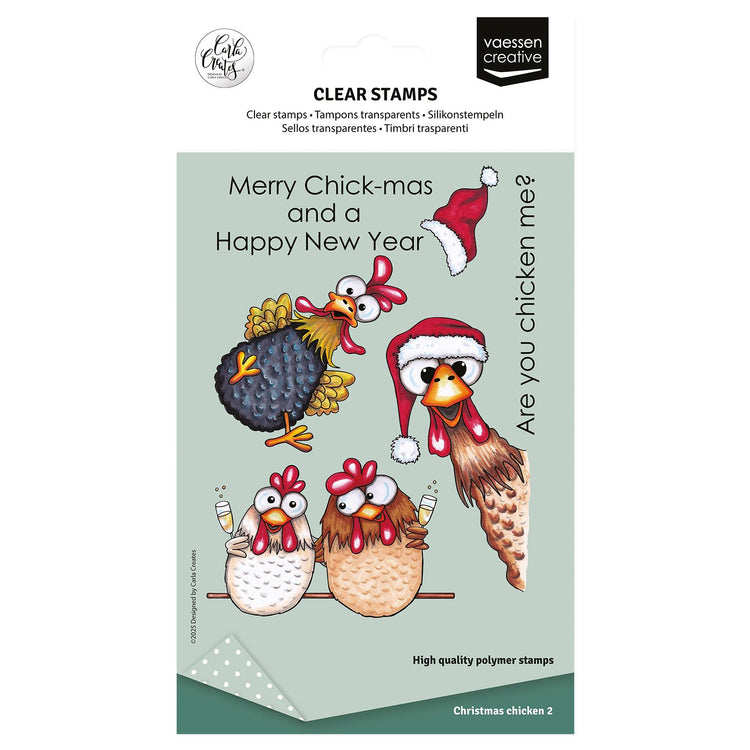 Vaessen creative • Klarsichtstempel Weihnachtshühner 2 10 Stk.