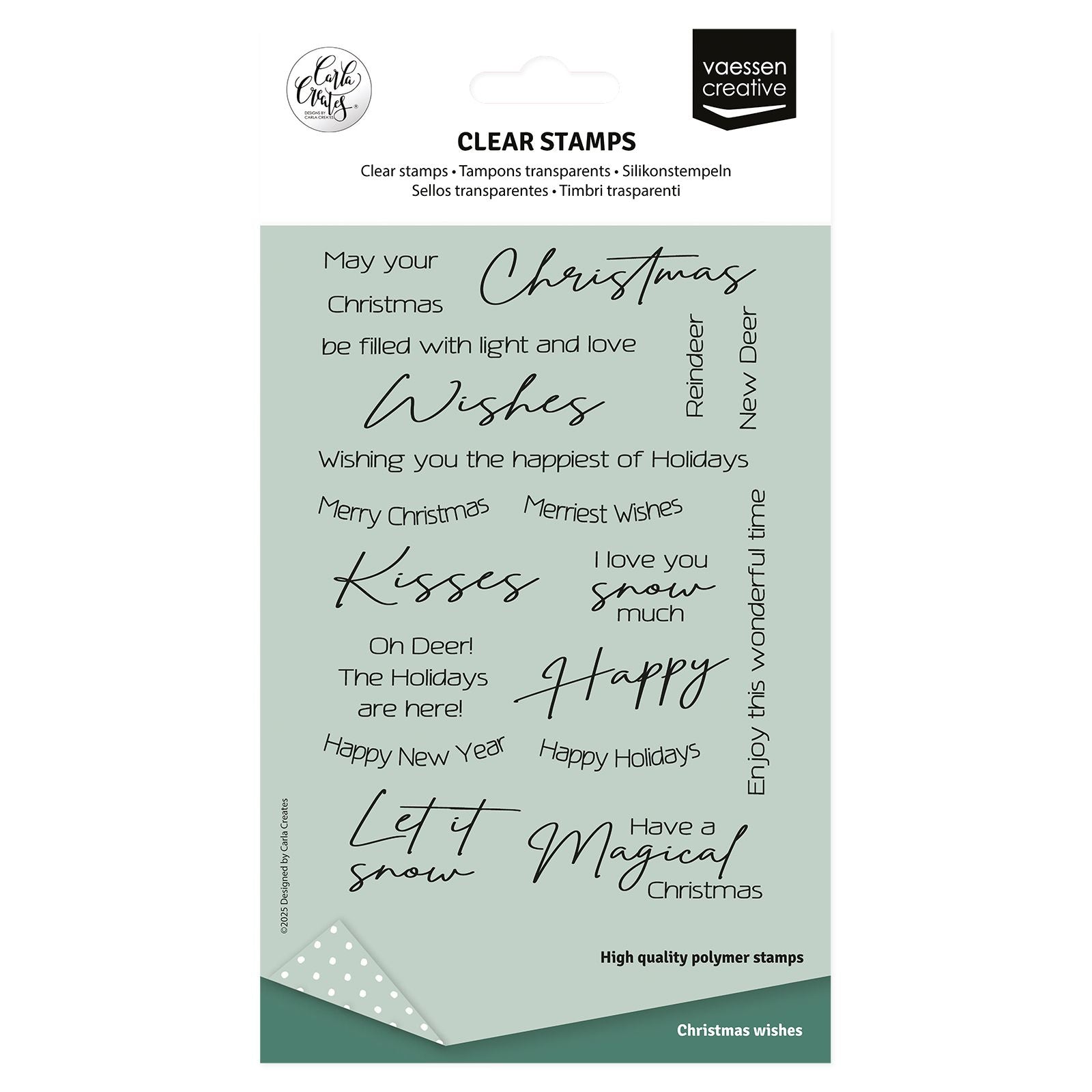 Vaessen creative • Klarsichtstempel Englische Weihnachtstexte 20 Stk.
