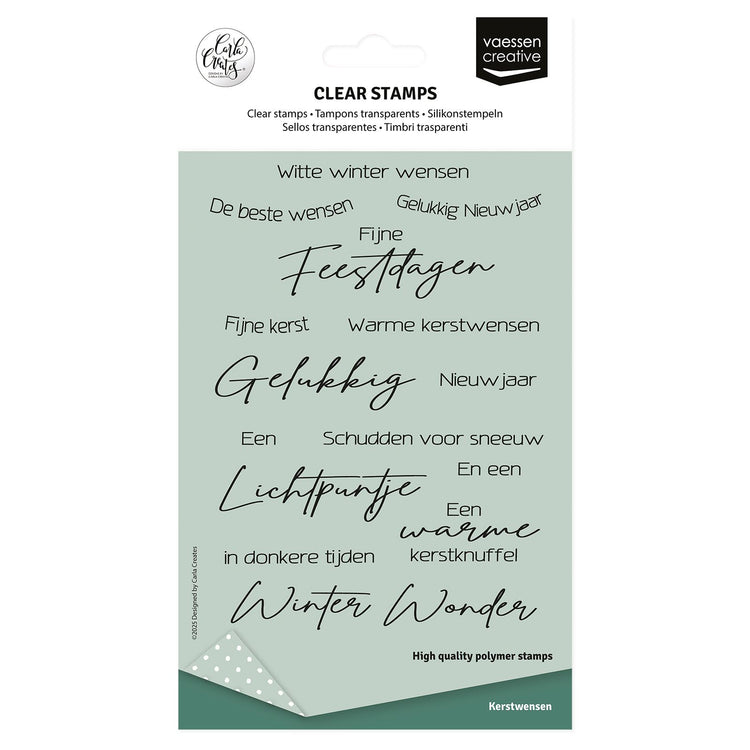 Vaessen creative • Klarsichtstempel Niederländische Weihnachtstexte 17 Stk.