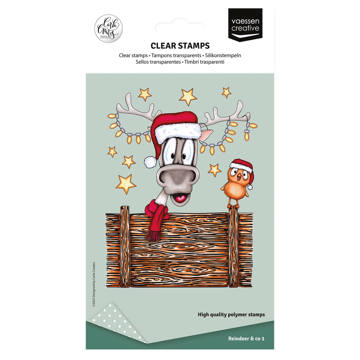 Vaessen creative • Klarsichtstempel Rentier 1 14St.