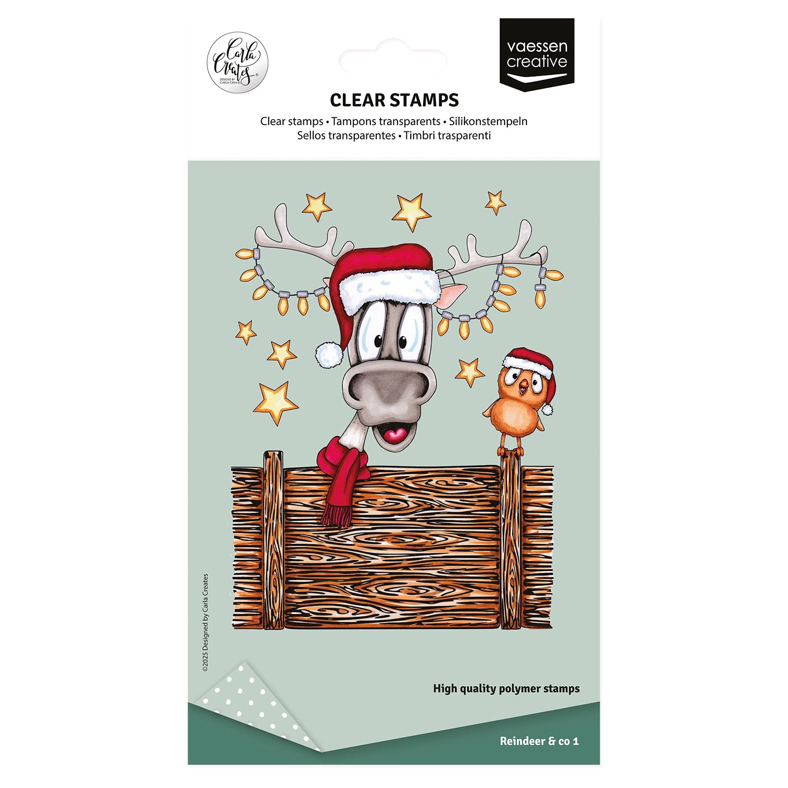 Vaessen creative • Klarsichtstempel Rentier 1 14St.