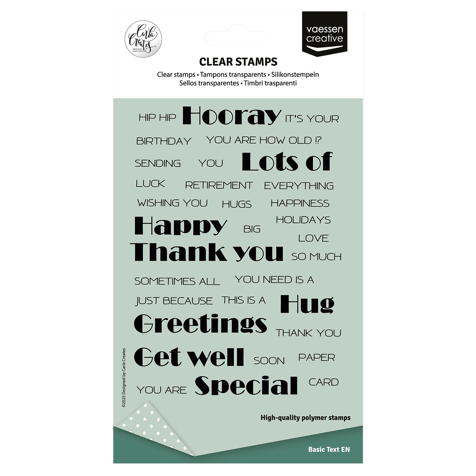 Vaessen creative • Klarsichtstempel englische Texte 34 Stk.