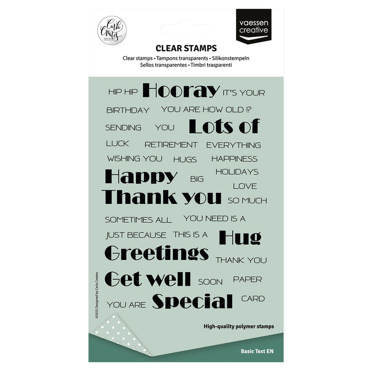 Vaessen creative • Klarsichtstempel englische Texte 34 Stk.
