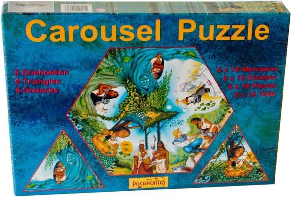 Jonotoys Karussell -Puzzle - Pocahontas - 6 x 16 Stücke