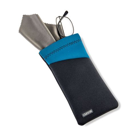 Carson Neopren -Brillenabdeckung mit Mikrofaser -Tuchgraublau