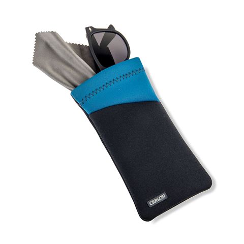 Carson Neopren -Brillenabdeckung mit Mikrofaser -Tuchgraublau