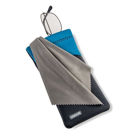 Carson Neopren -Brillenabdeckung mit Mikrofaser -Tuchgraublau