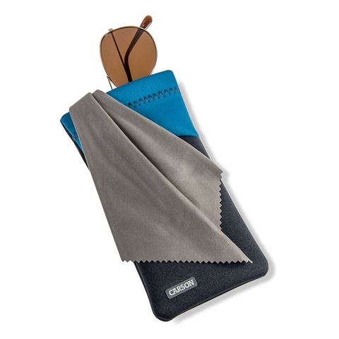 Carson Neopren -Brillenabdeckung mit Mikrofaser -Tuchgraublau