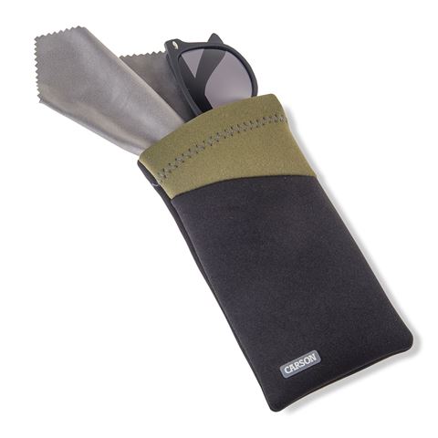 Carson Neopren -Brillenabdeckung mit Mikrofaser -Stoffschwarz -Olive