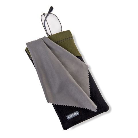 Carson Neopren -Brillenabdeckung mit Mikrofaser -Stoffschwarz -Olive