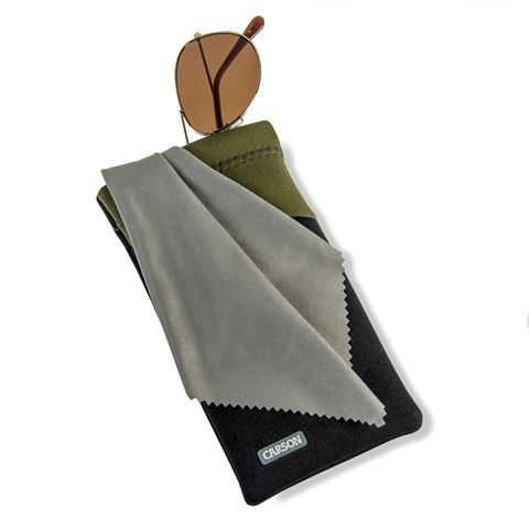 Carson Neopren -Brillenabdeckung mit Mikrofaser -Stoffschwarz -Olive