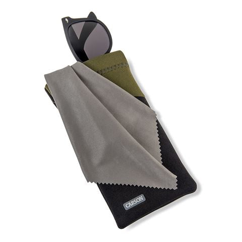 Carson Neopren -Brillenabdeckung mit Mikrofaser -Stoffschwarz -Olive