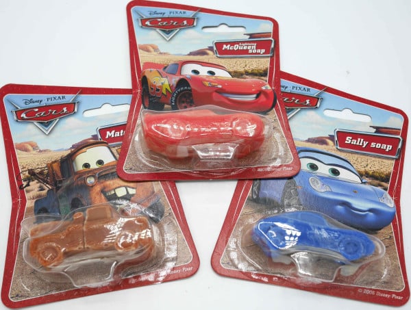 3 Seifenwagen mit McQueen Sally und Materie Seife