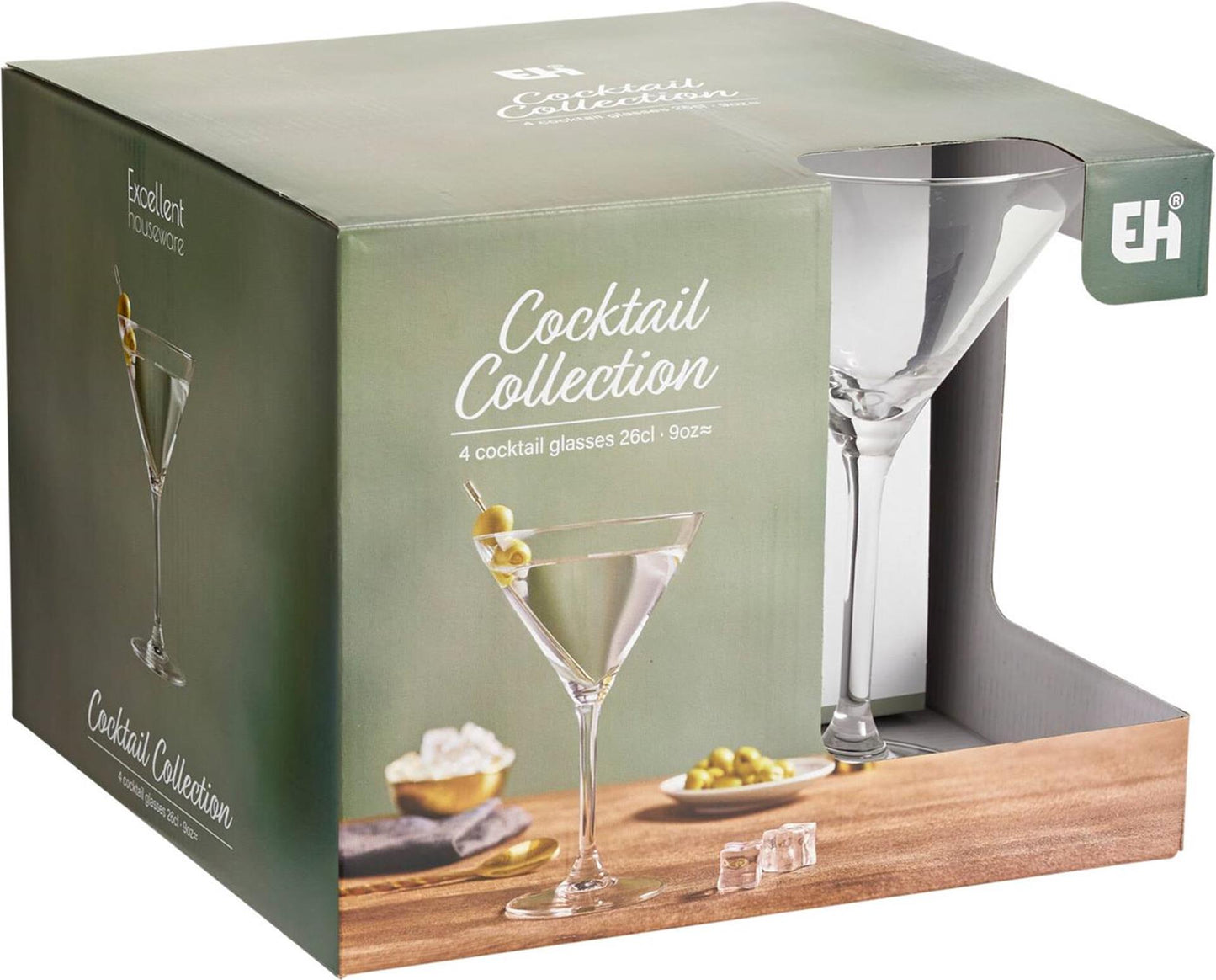 Hervorragendes Cocktailglas-Set für den Haushalt, 4-teilig, 260 ml, Ø 10,5 x 17 cm