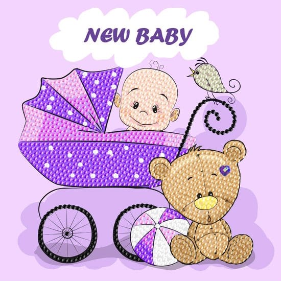 Diamantmalerei Karte Neues Baby