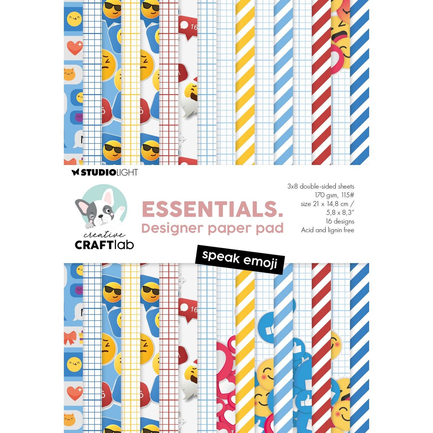 Creative Craftlab • Essentials Designer-Papierblock mit Emoji-Sprache
