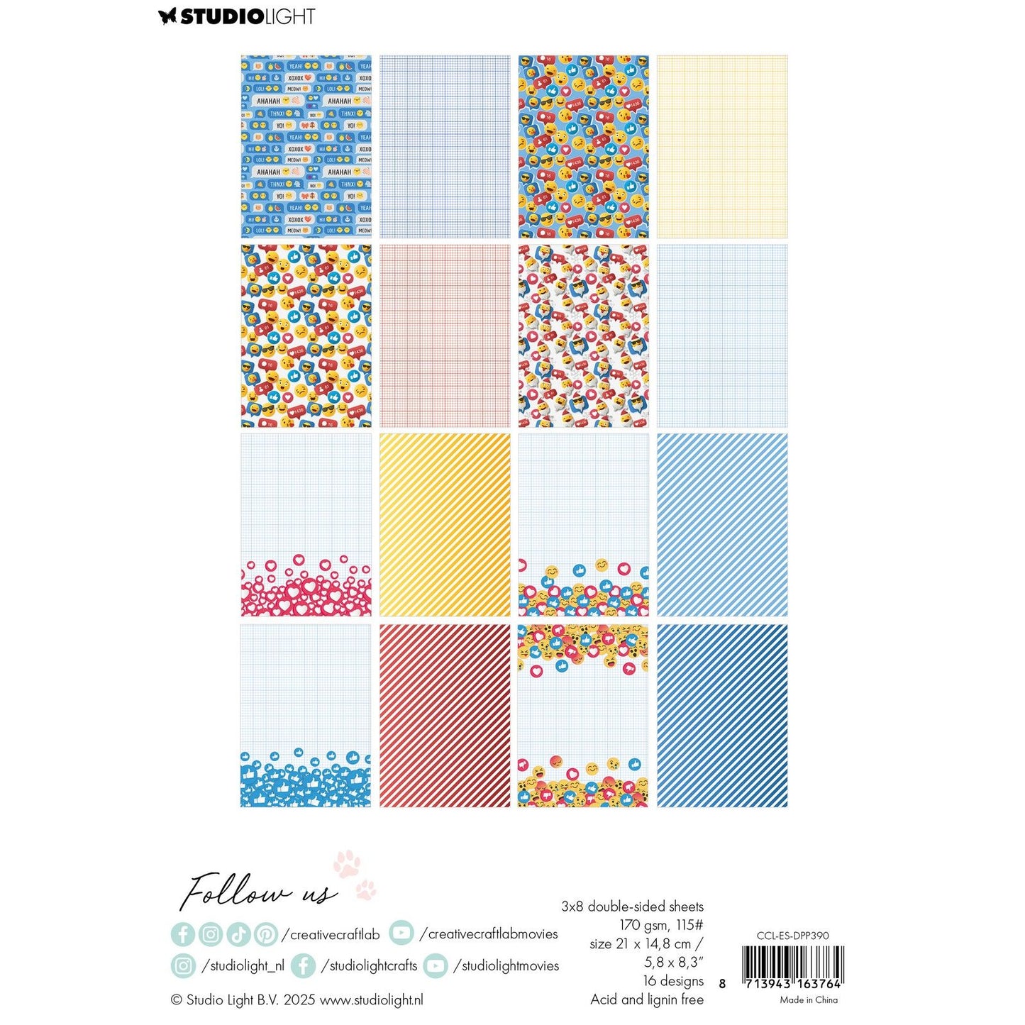 Creative Craftlab • Essentials Designer-Papierblock mit Emoji-Sprache
