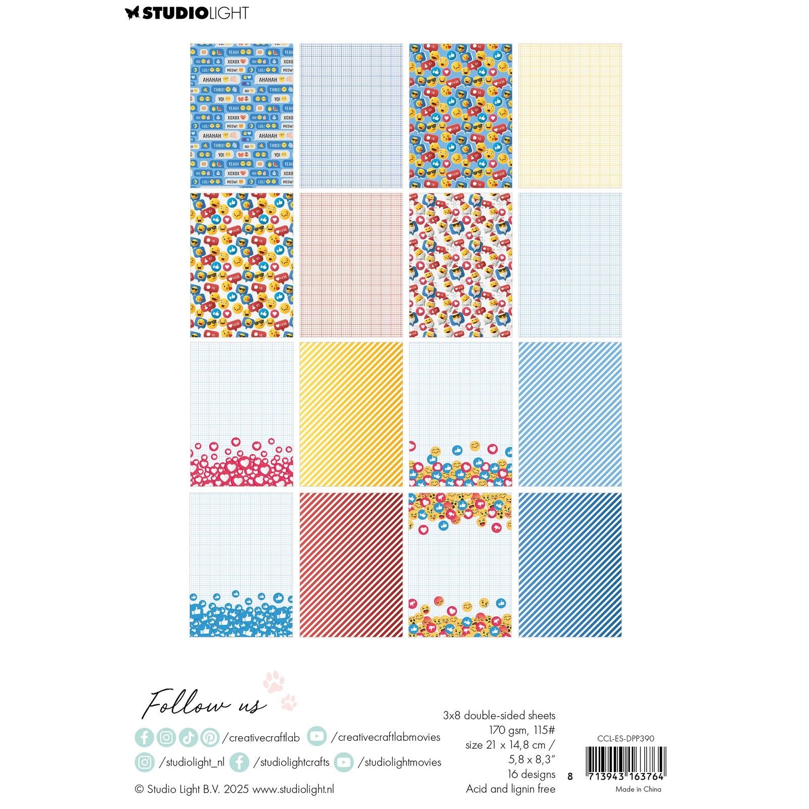 Creative Craftlab • Essentials Designer-Papierblock mit Emoji-Sprache