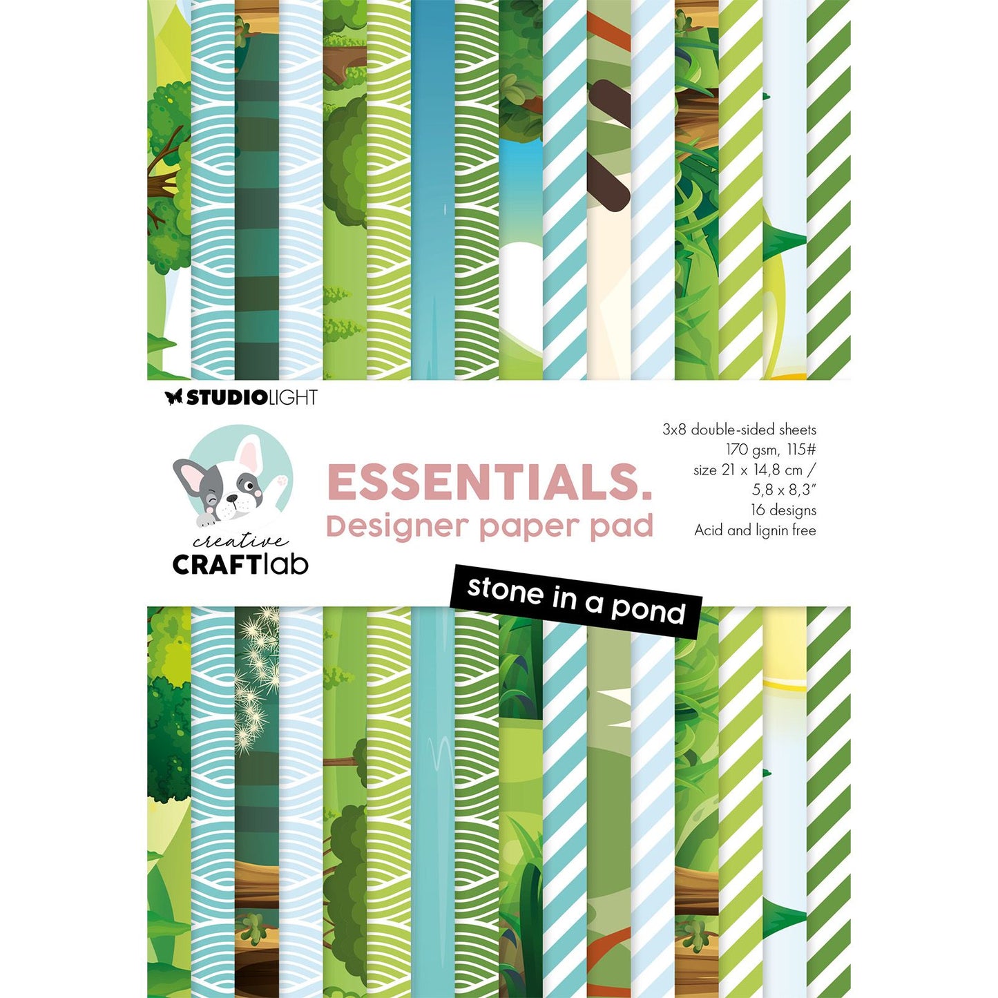 Creative Craftlab • Essentials Design Papierblock Stein in einem Teich