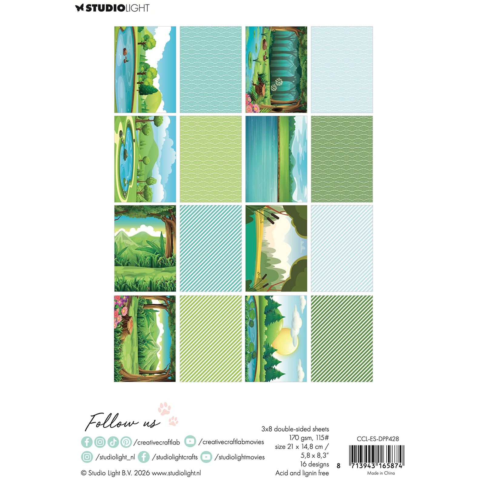 Creative Craftlab • Essentials Design Papierblock Stein in einem Teich