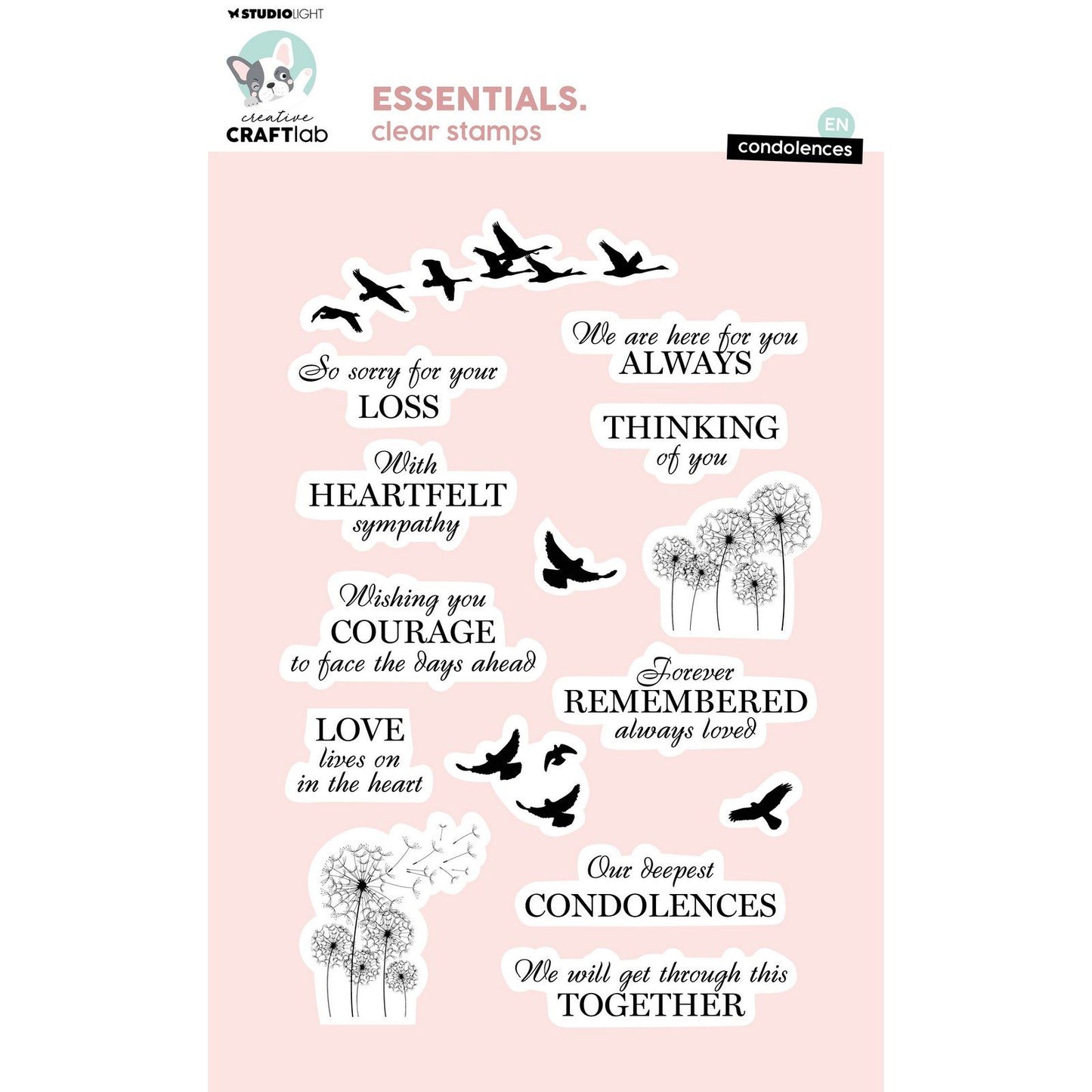 Creative craftlab • essentials clear stamp condolences
