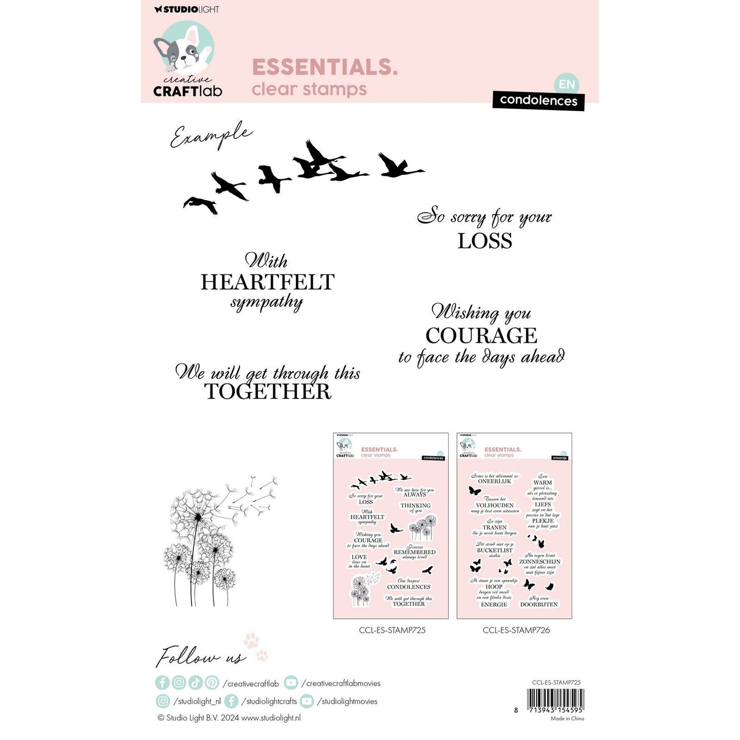 Creative craftlab • essentials clear stamp condolences