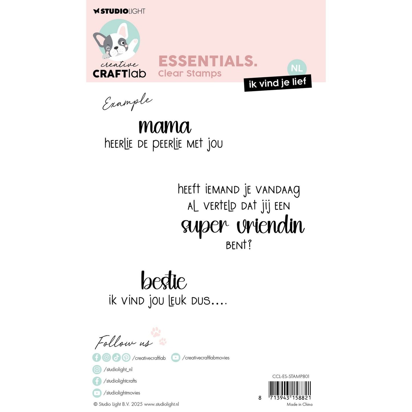 Creative Craftlab • Essentials Clear Stamp „Ich liebe dich“.