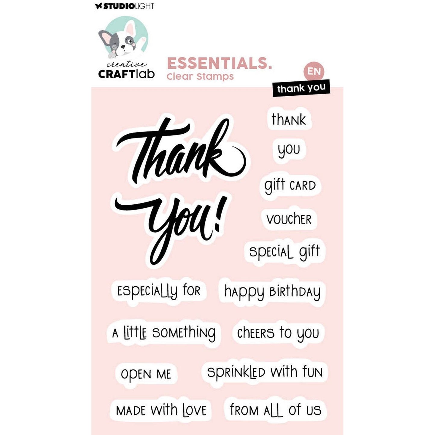Creative Craftlab • Transparente Stempel „Thank You Essentials“.