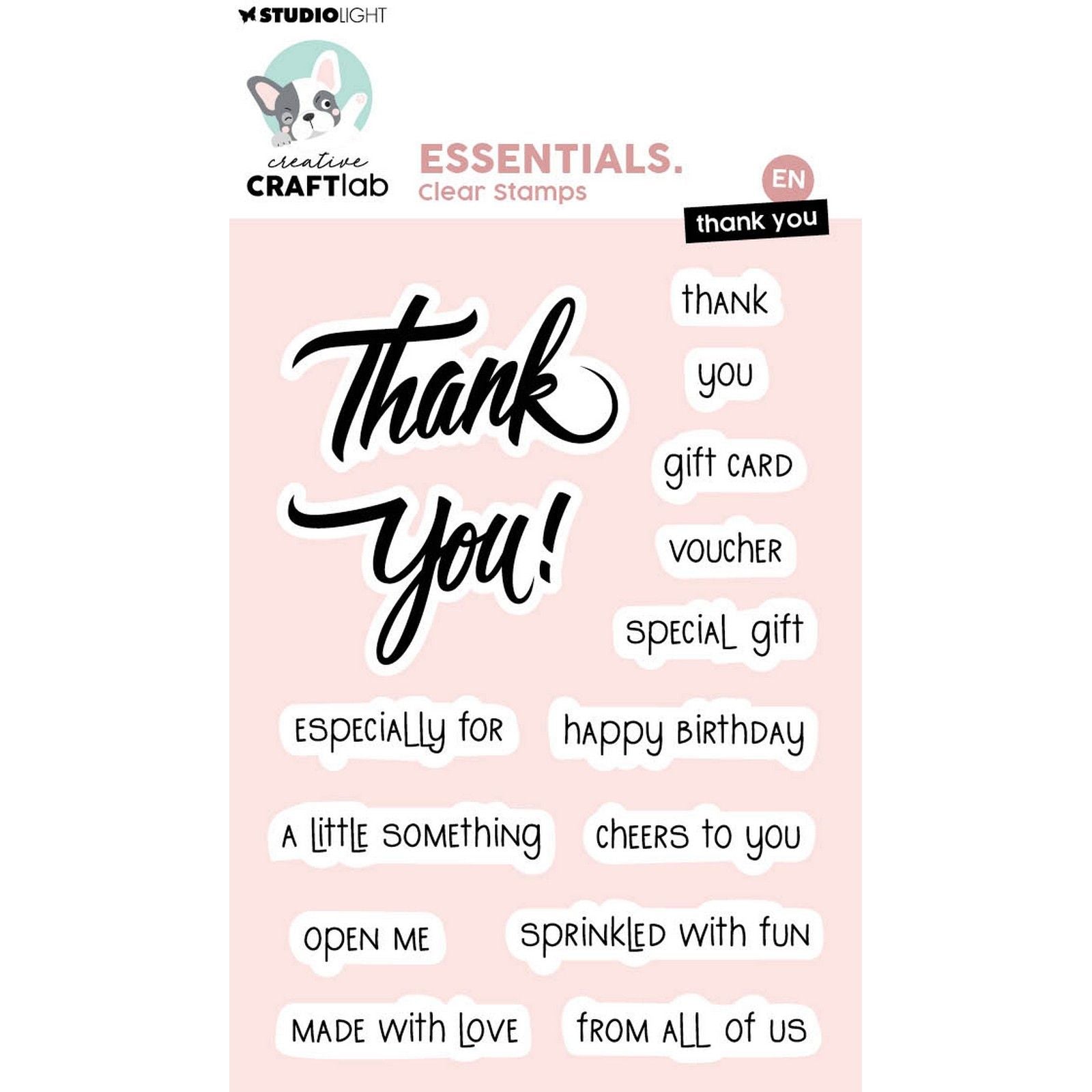 Creative Craftlab • Transparente Stempel „Thank You Essentials“.