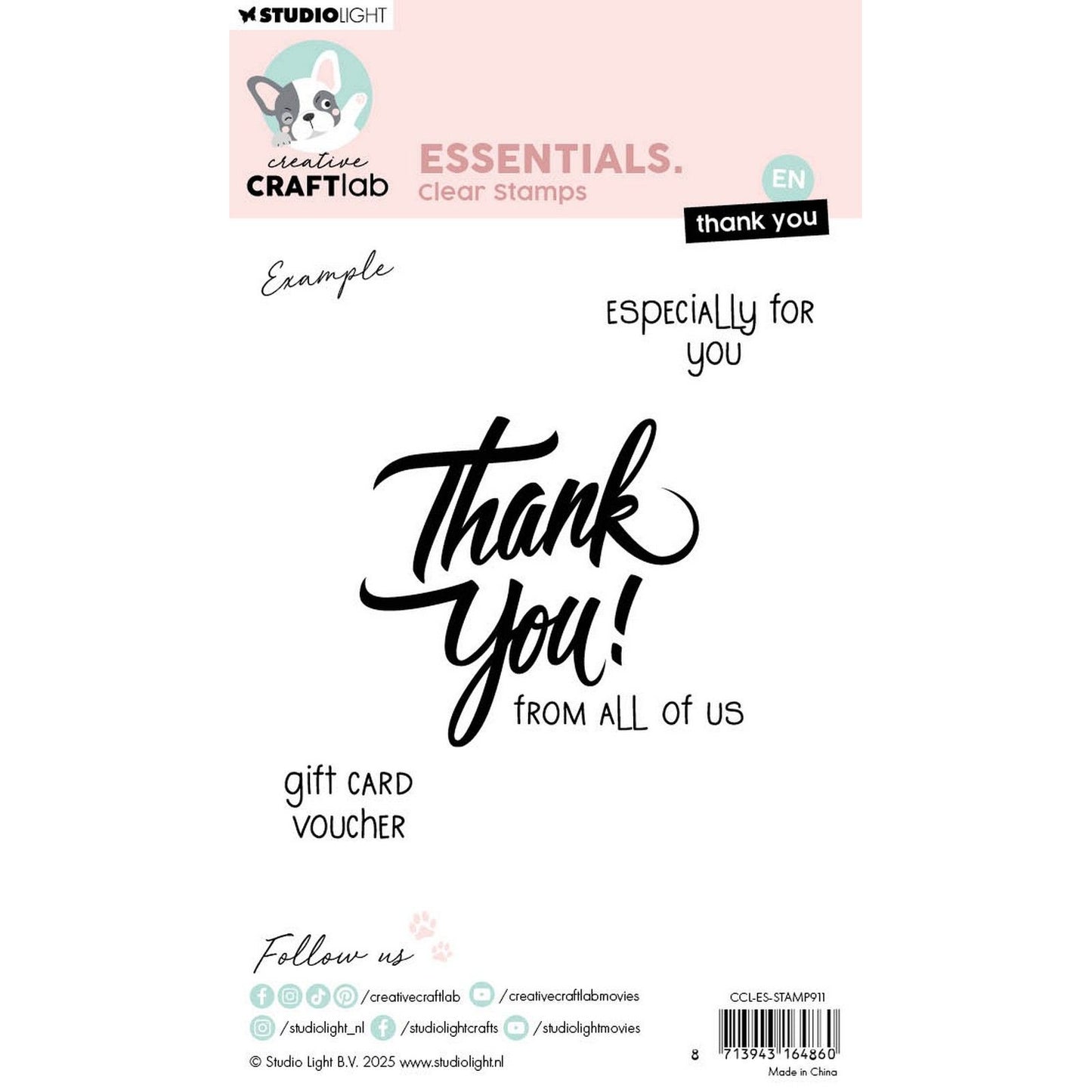 Creative Craftlab • Transparente Stempel „Thank You Essentials“.