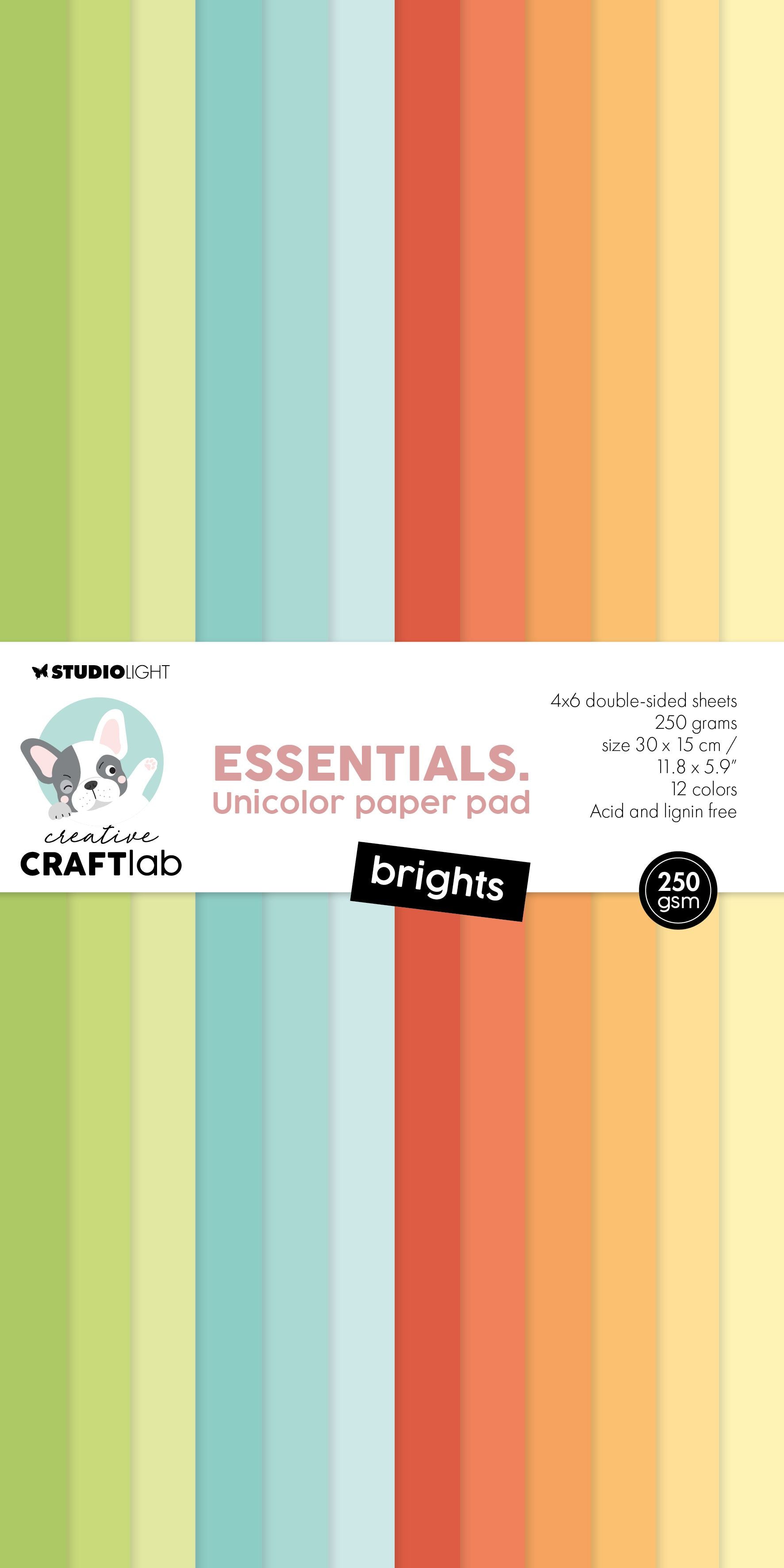 Studio Light Creative Craftlab • Essentials einfarbiger Papierblock in leuchtenden Farben