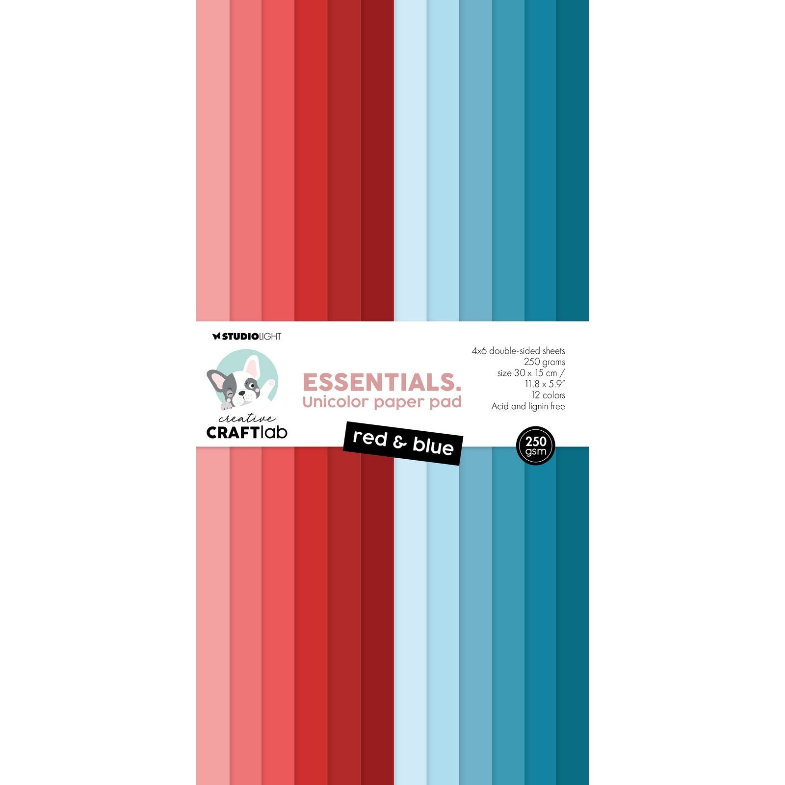 Creative Craftlab Creative Craft Lab • Essentials einfarbiger Papierblock rot blau
