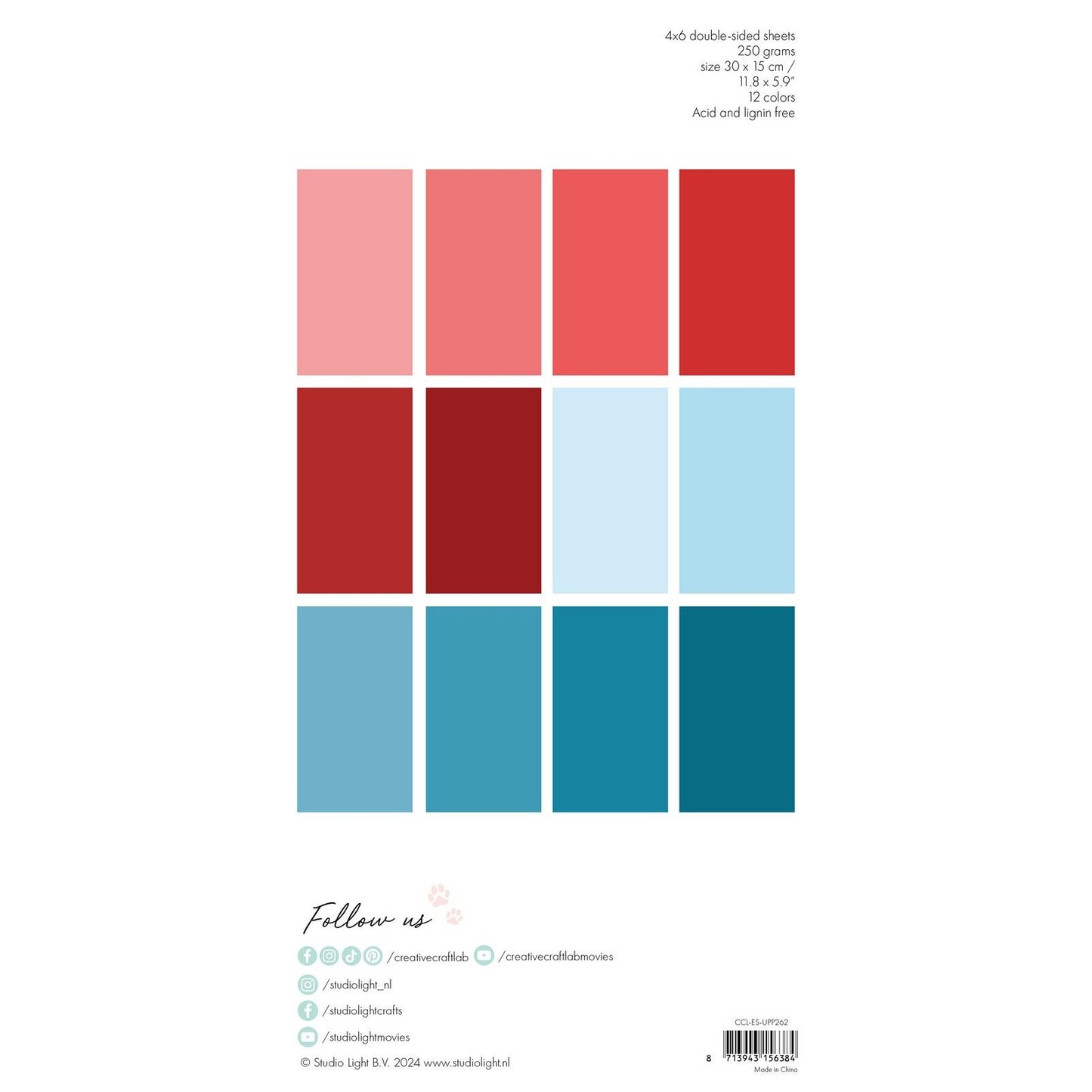 Creative Craftlab Creative Craft Lab • Essentials einfarbiger Papierblock rot blau