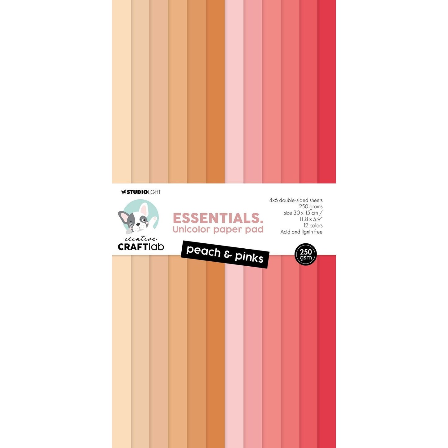 Creative Craftlab • Essentials Unifarbener Papierblock in Pfirsichrosa