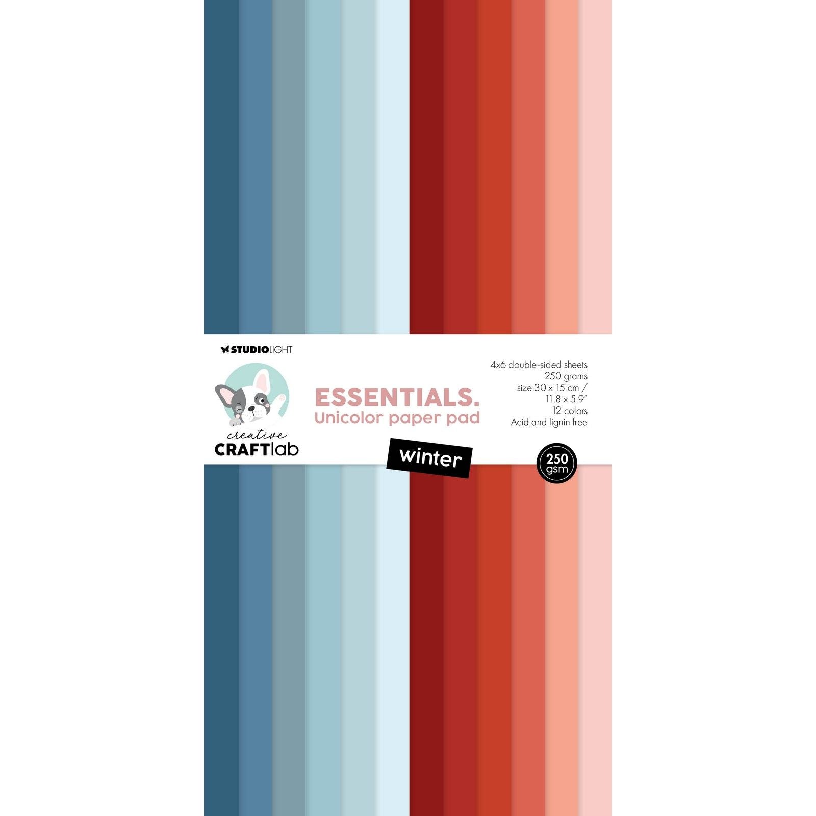 Creative Craftlab • Essentials einfarbiger Papierblock Winter