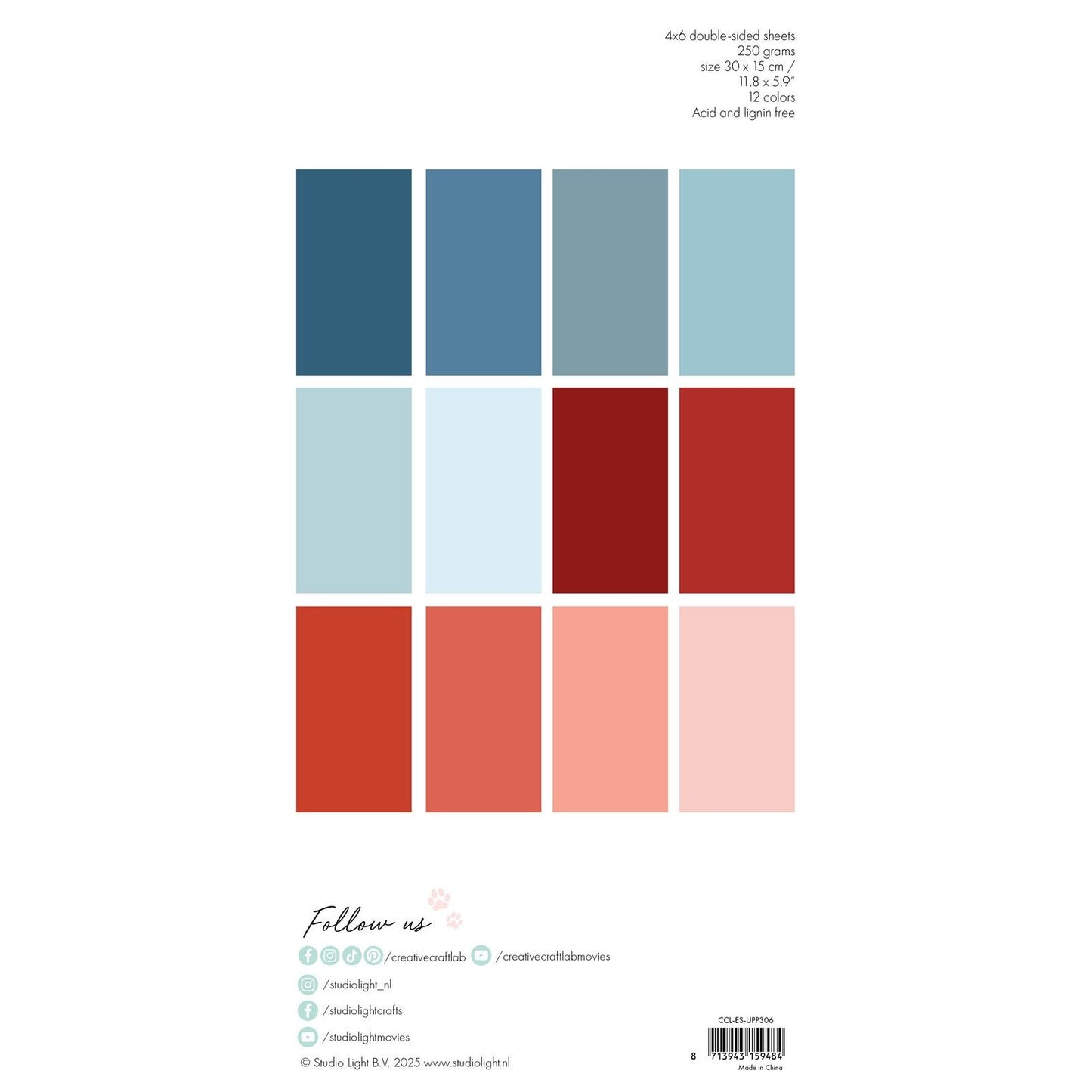 Creative Craftlab • Essentials einfarbiger Papierblock Winter