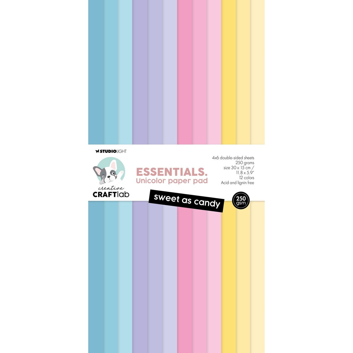 Creative Craftlab • Essentials einfarbiger Papierblock, süß wie Süßigkeiten
