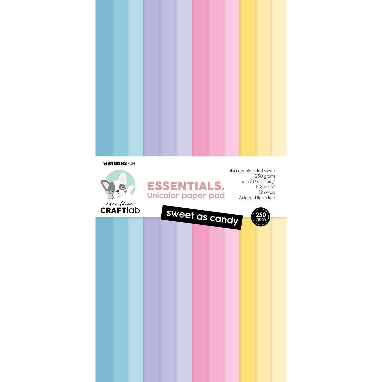 Creative Craftlab • Essentials einfarbiger Papierblock, süß wie Süßigkeiten