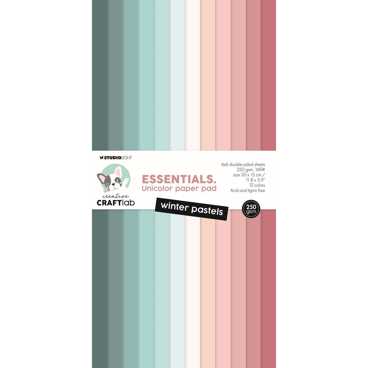 Creative Craftlab • Essentials Unciolor Papierblock Winterpastelle