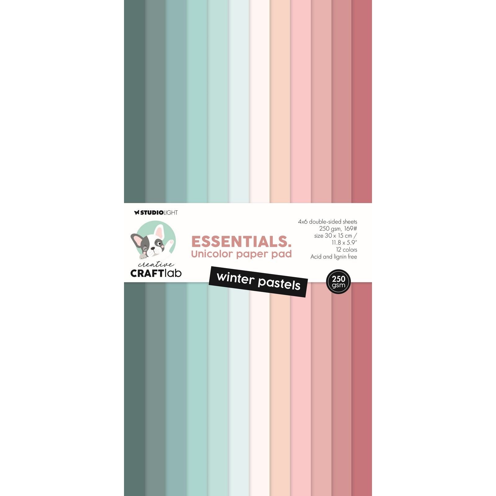 Creative Craftlab • Essentials Unciolor Papierblock Winterpastelle