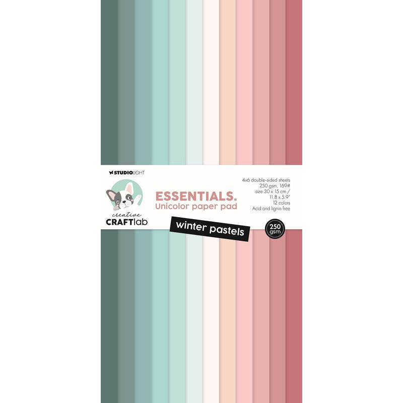 Creative Craftlab • Essentials Unciolor Papierblock Winterpastelle