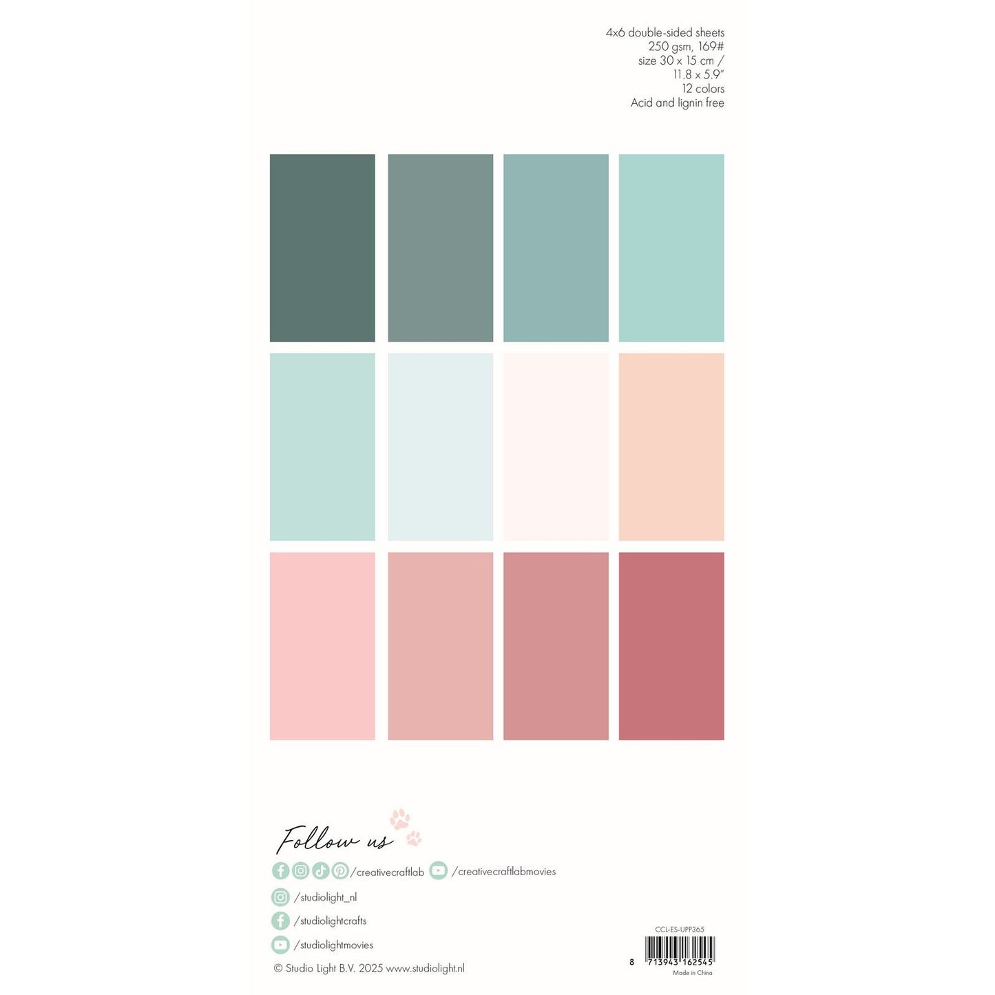 Creative Craftlab • Essentials Unciolor Papierblock Winterpastelle