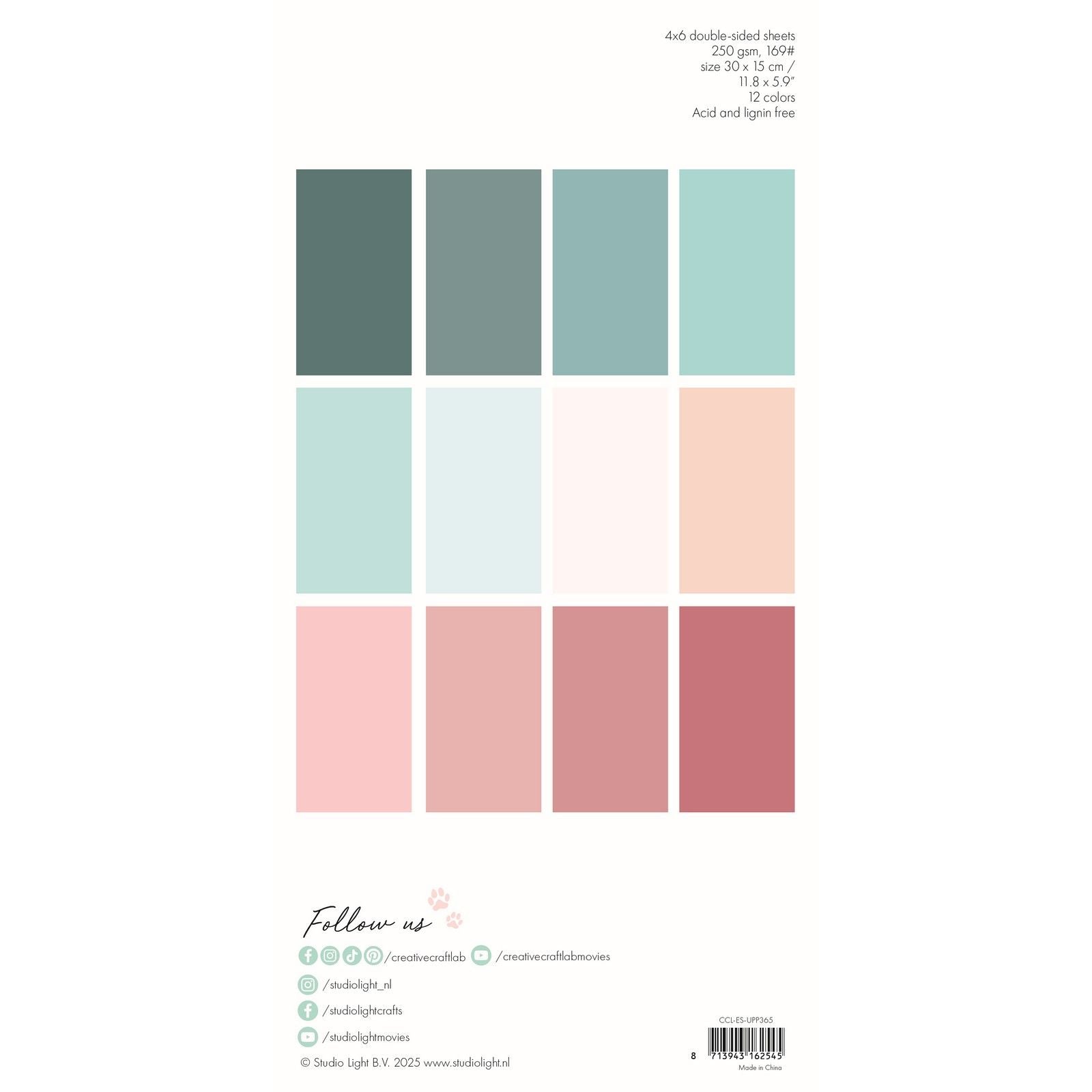 Creative Craftlab • Essentials Unciolor Papierblock Winterpastelle