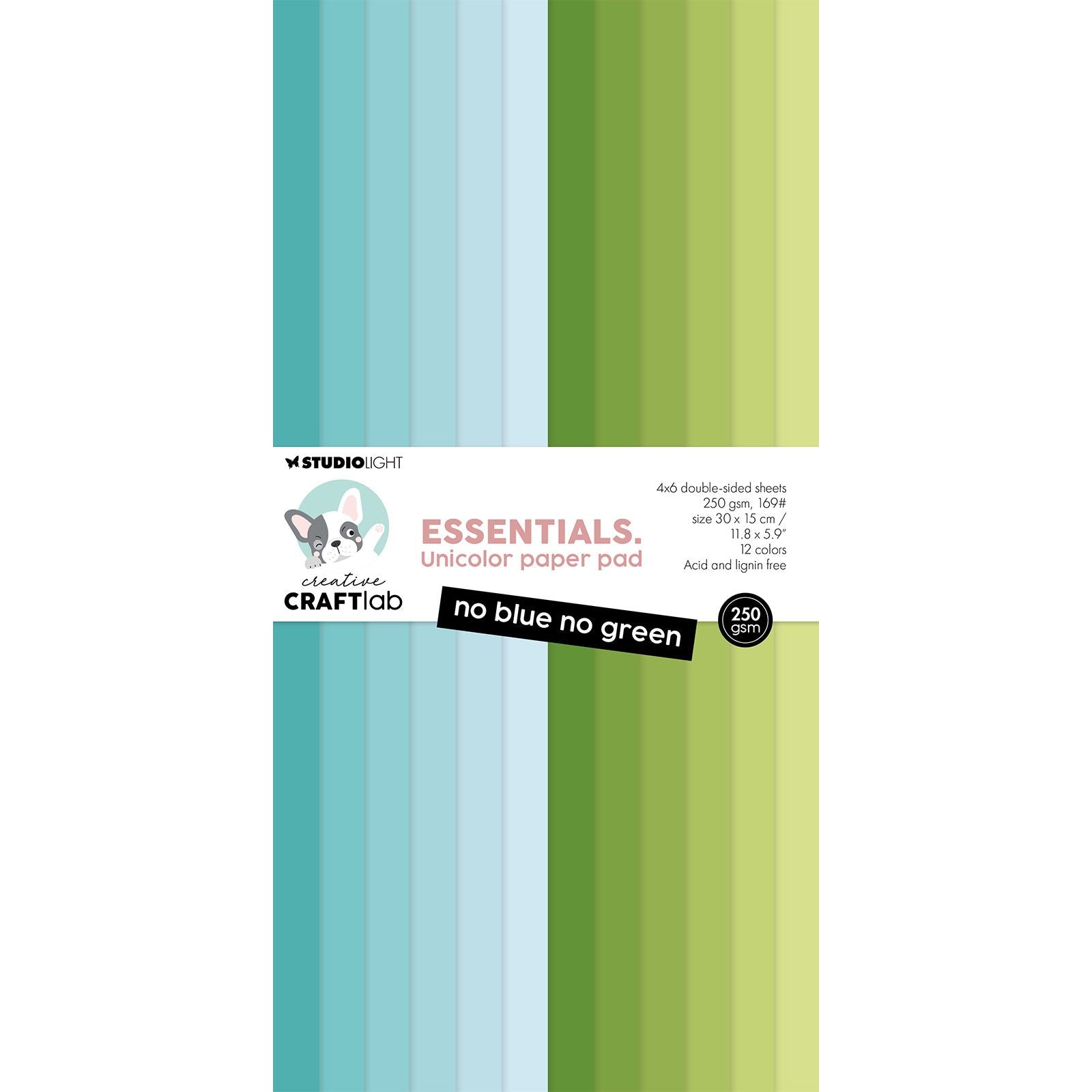 Creative Craftlab • Essentials, einfarbiger Papierblock, kein Blau, kein Grün