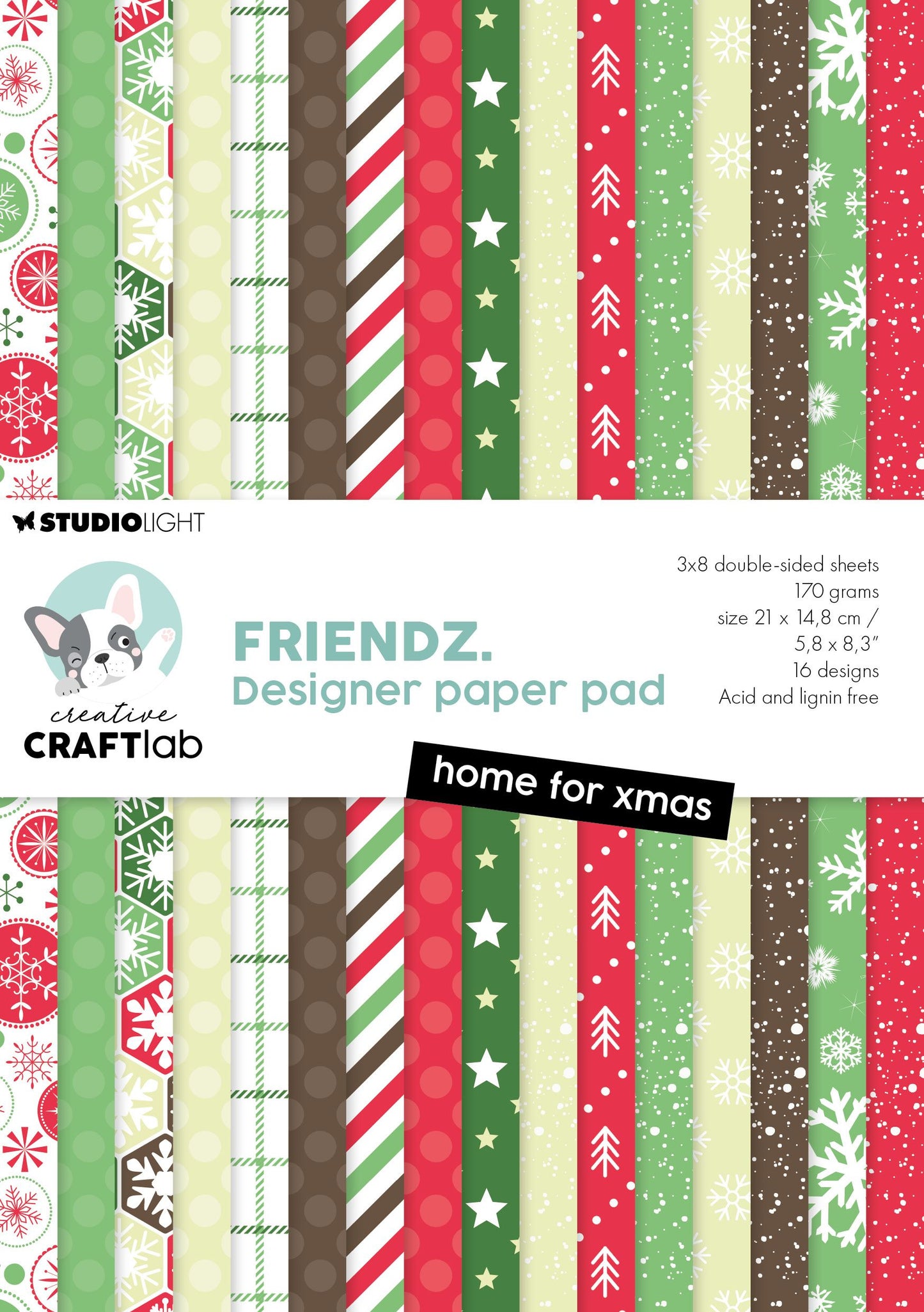 Studio Light Creative Craftlab • Friendsz Design Papierblock Zuhause für Weihnachten